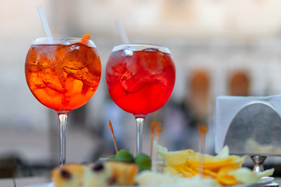 Traditional italian aperitif with appetizers